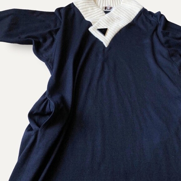 Vintage Rodier Paris Black Wool Blend Midi Sweater Dress 80s Made in France - Picture 11 of 16